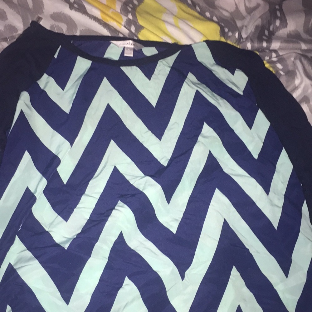 Blue and green blouse